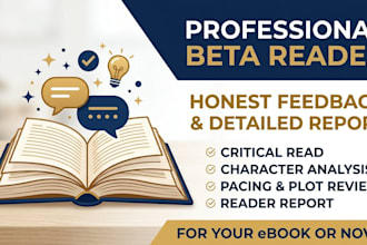be your professional beta reader and provide detailed book critique