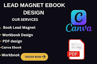 create professional book lead magnet workbook and canva book design PDF design