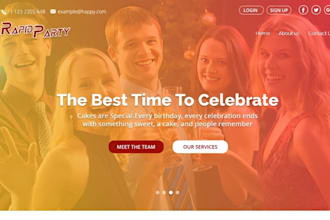 design wordpress party rental website, 360 photo booth, event rental wix website