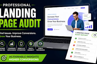 do website landing page audit, cro audit, and one page website design for brands