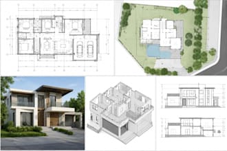 draw architectural floor plan site plan and revit model