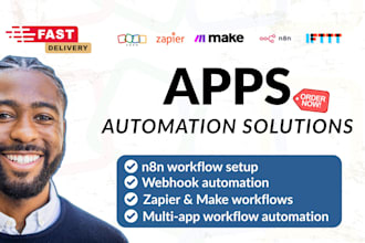 connect apps using webhook API zapier make integromat ifttt zoho n8n automation