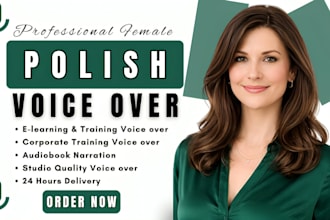 record studio quality female polish voice over for business elearning corporate