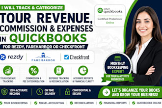track an categorize tour revenue commission and expenses in quickbooks for rezdy