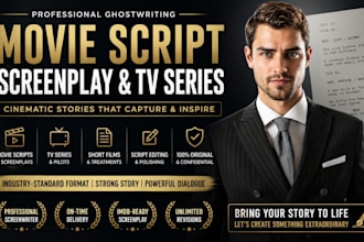 ghostwrite movie script, screenwriting, screen play, script writing, tv series