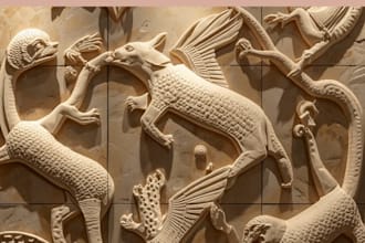 transform 2d designs into realistic 3d bas relief models for wall panel, carving