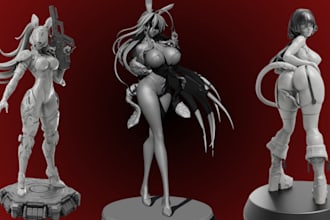 sculpt 3d anime figure 3d female character model 3d figurine for 3d printing
