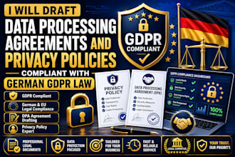 draft data processing agreements and privacy policies compliant with german gdpr