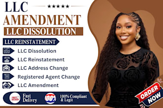 do llc amendment, llc dissolution, llc reinstatement and llc address change, dba