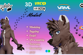 model realistic 3d vtuber model vrc character 3d anime model vbridger furry nsfw