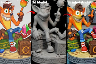 convert 2d to 3d model from image sketch 3d figurine stl 3mf file 3d printing