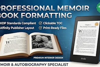 professionally format your memoir, biography, and KDP book