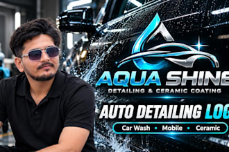 design a modern auto detailing, car wash and mobile detailing logo