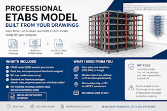 build your etabs structural model from architectural or structural drawings
