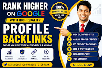 create 50 USA powerful profile seo backlinks linkbuilding