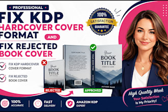fix KDP hardcover cover format, and paperback rejected cover from amazon kdp