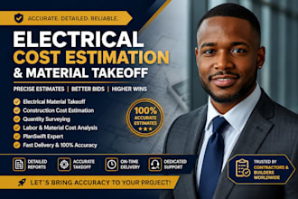 provide professional electrical cost estimation and material takeoff services