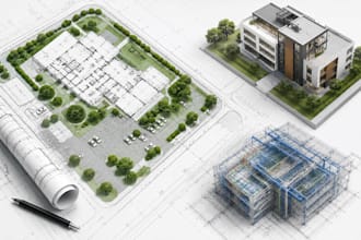 design detailed site plan in autocad and revit architecture