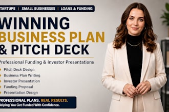 write a winning business plan and pitch deck for funding