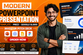 design powerpoint presentation template prezi, google slides investor pitch deck
