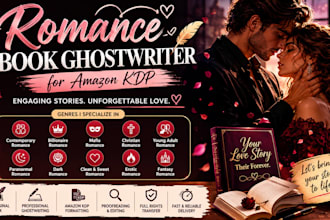 ghostwrite your romance ebook, ebook ghostwriter and amazon kdp