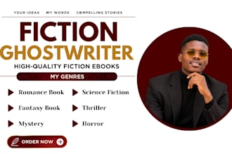 be your fiction ghostwriter for novels and fiction ebook