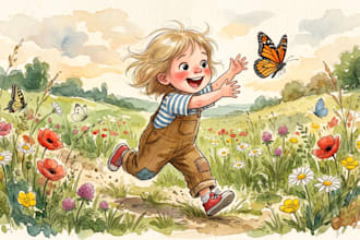 hand drawn watercolor book illustration hand drawn watercolor illustration