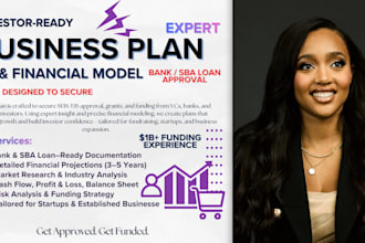 write an sba business plan for sba loan approval, bank and investors,financial