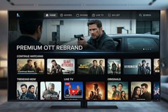 rebrand your iptv app into a premium ott  platform