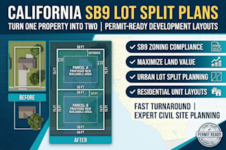 draft architectural site plans for california sb9 urban lot splits