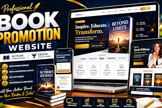 design book promotion website ebook author landing page sales funnel website