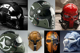 custom 3d helmet cosplay 3d mask model 3d print and paint, ship cosplay 3d model