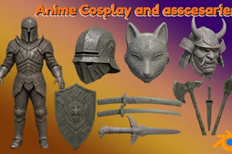 create anime cosplay props weapon helmet mask and armor