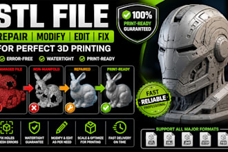 repair modify edit and fix stl files for 3d printing, 3d modelling
