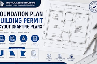indiana missouri minnesota foundation plan building permit layout drafting plans