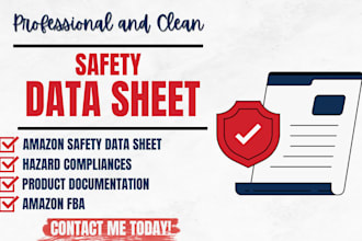 create amazon safety data sheet, product compliance and hazmat approval docs