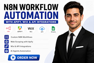 build n8n workflow automation apify, wix code, API integrations ai agents n8n