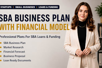 write a sba business plan with market research and financial model