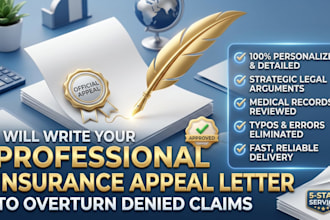 write a professional insurance appeal letter to overturn denied claims