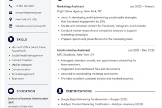 write a professional CV and cover letter for job applications