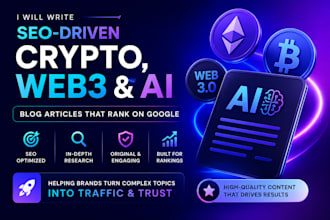 write SEO crypto web3 and ai blog articles that rank