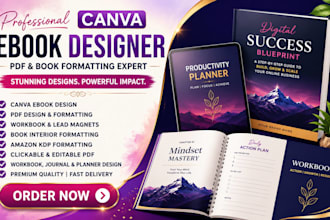 design canva ebook, workbook, PDF and KDP book interior formatting