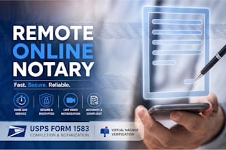notarize and complete usps form 1583 online
