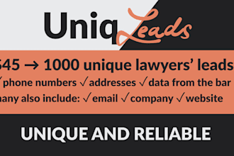 provide a unique lawyers phone number leads