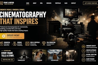design squarepace cinematographer website commercial reels wedding website