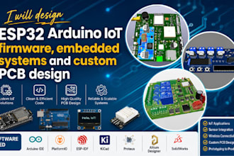design esp32 arduino iot firmware, embedded systems and custom pcb design
