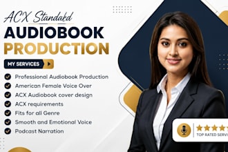 be your audiobook narrator to meet audible acx standard and voice over