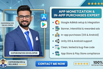 implement admob monetization and in app purchases in mobile apps