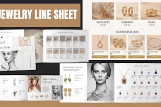 design luxury jewelry catalog  product linesheet for wholesale and retail brand