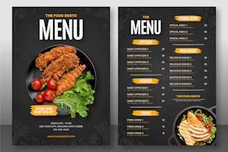 design menu design, menu board, food menu, menu, digital menu, restaurant menu